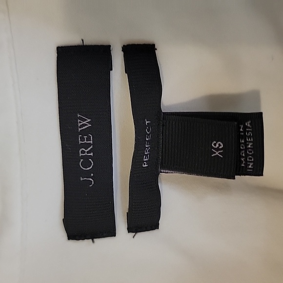 J. Crew White Blouse with Black Labels NWOT - Picture 2 of 9
